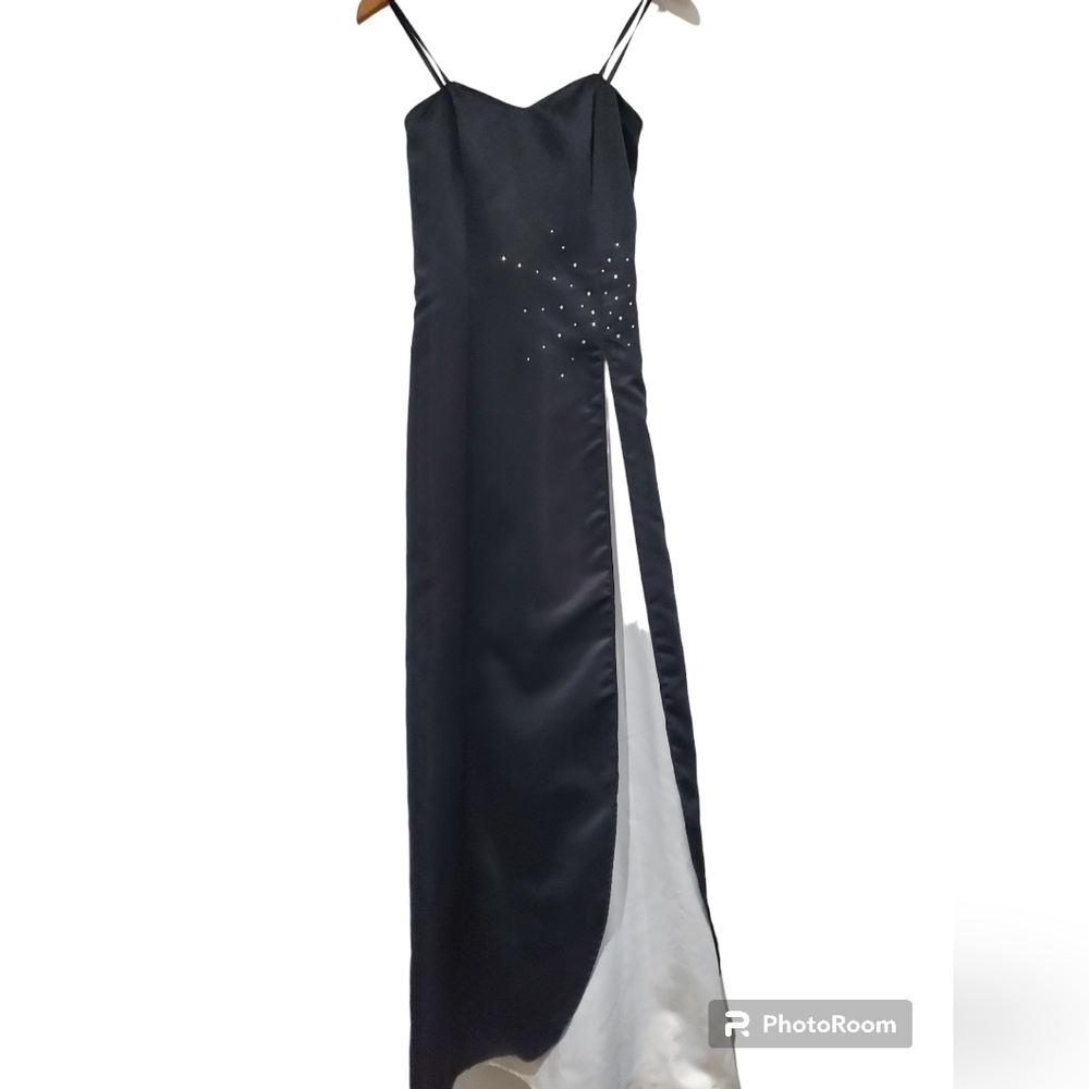 Vintage Rare: 90s/Y2K Black & White Formal Evening Gown size xs - Picture 4 of 9